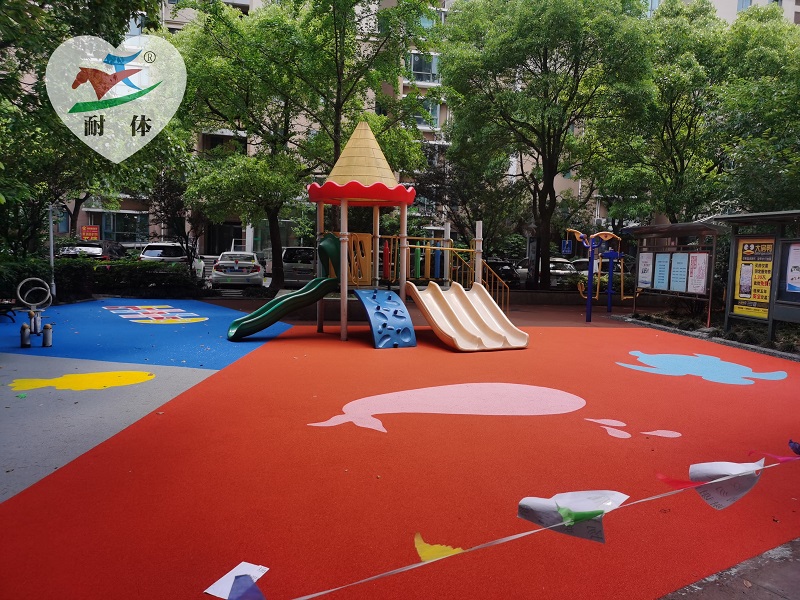 小区儿童游乐场环保透气渗水型塑胶地坪